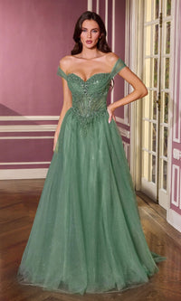 Dark Sage Ladivine Long Prom Dress cc493 - Image