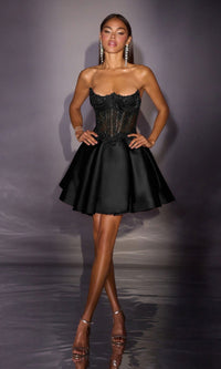 Black Ladivine Short Party Dress CC502