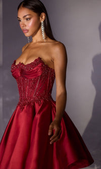 Burgundy Ladivine Short Party Dress CC502