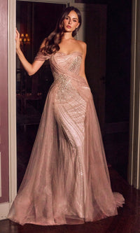 Mocha Gold Ladivine Long Prom Dress CC506