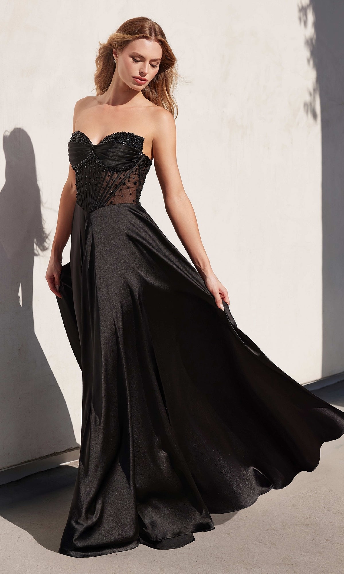 Black Ladivine Long Prom Dress CD297