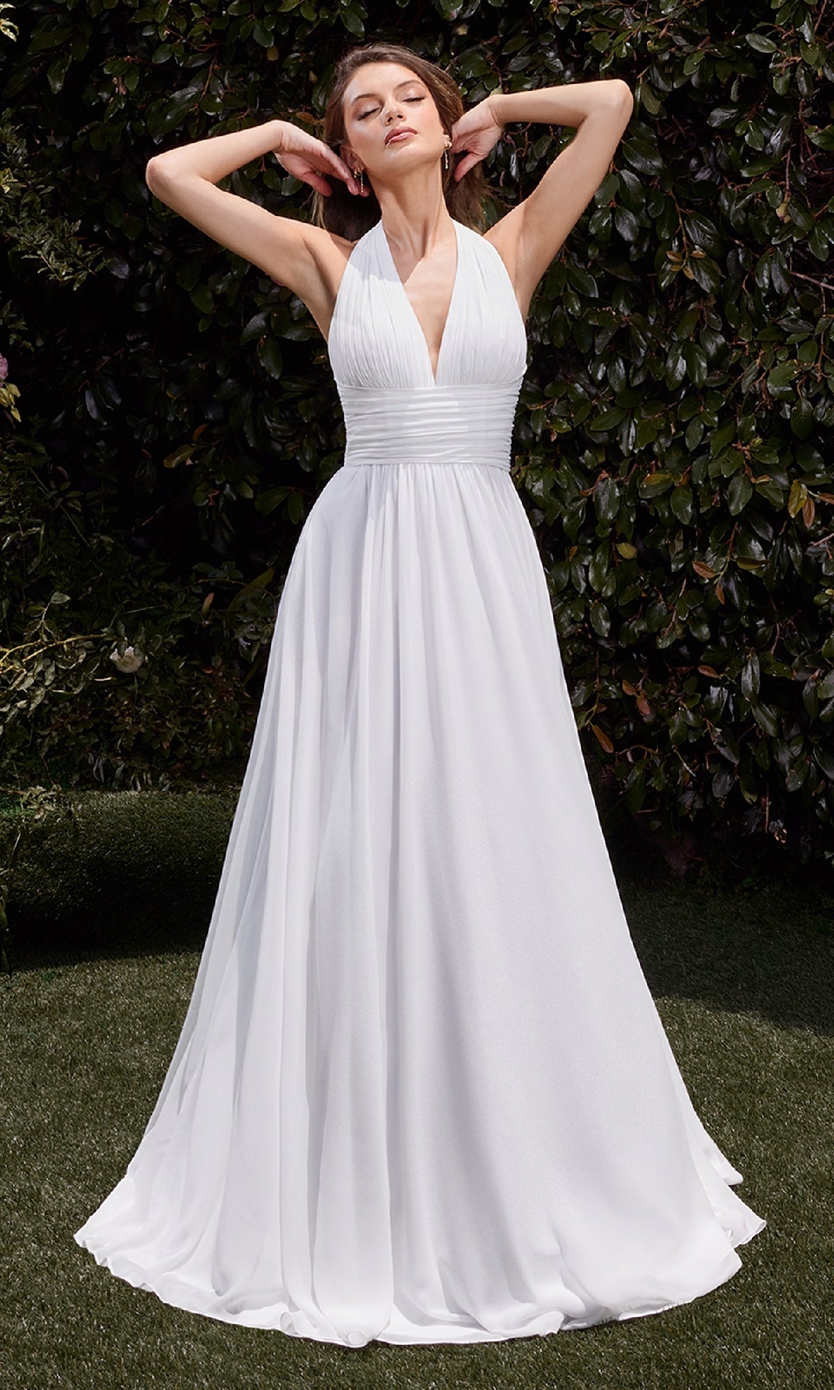 Long Formal Dress CD372W by Ladivine Off White / 4 Long Formal Dress CD372W by Ladivine Off White / 4