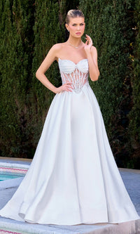 Off White Ladivine Long Prom Dress cd389w - Image