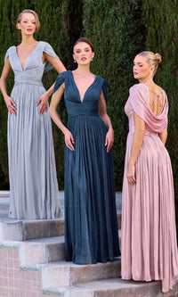Mist Blue Ladivine Long Prom Dress cd413 - Image