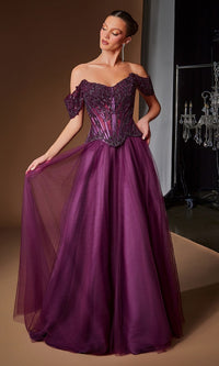 Eggplant Ladivine Long Prom Dress CD657