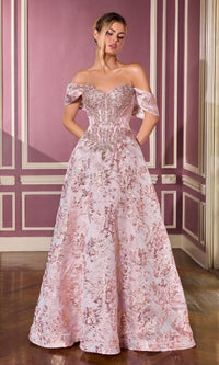 Pink Ladivine Long Formal Dress CD682 - Image