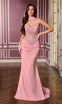 Dusty Rose Ladivine Long Prom Dress cd683