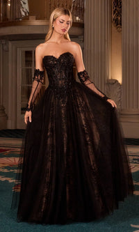 Black Ladivine Long Formal Dress CD717 - Image