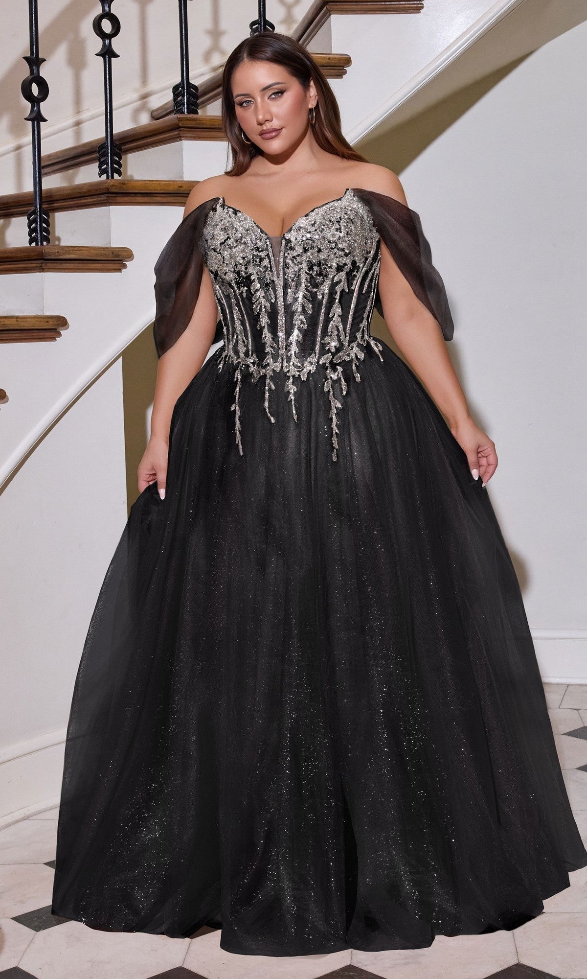 Long Plus-Size Prom Dress cd721c by Ladivine Eggplant / 18 Long Plus-Size Prom Dress cd721c by Ladivine Eggplant / 18