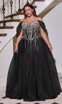 black and silver plus size formal dress Long Formal Party Dress Plus Size Black Tie