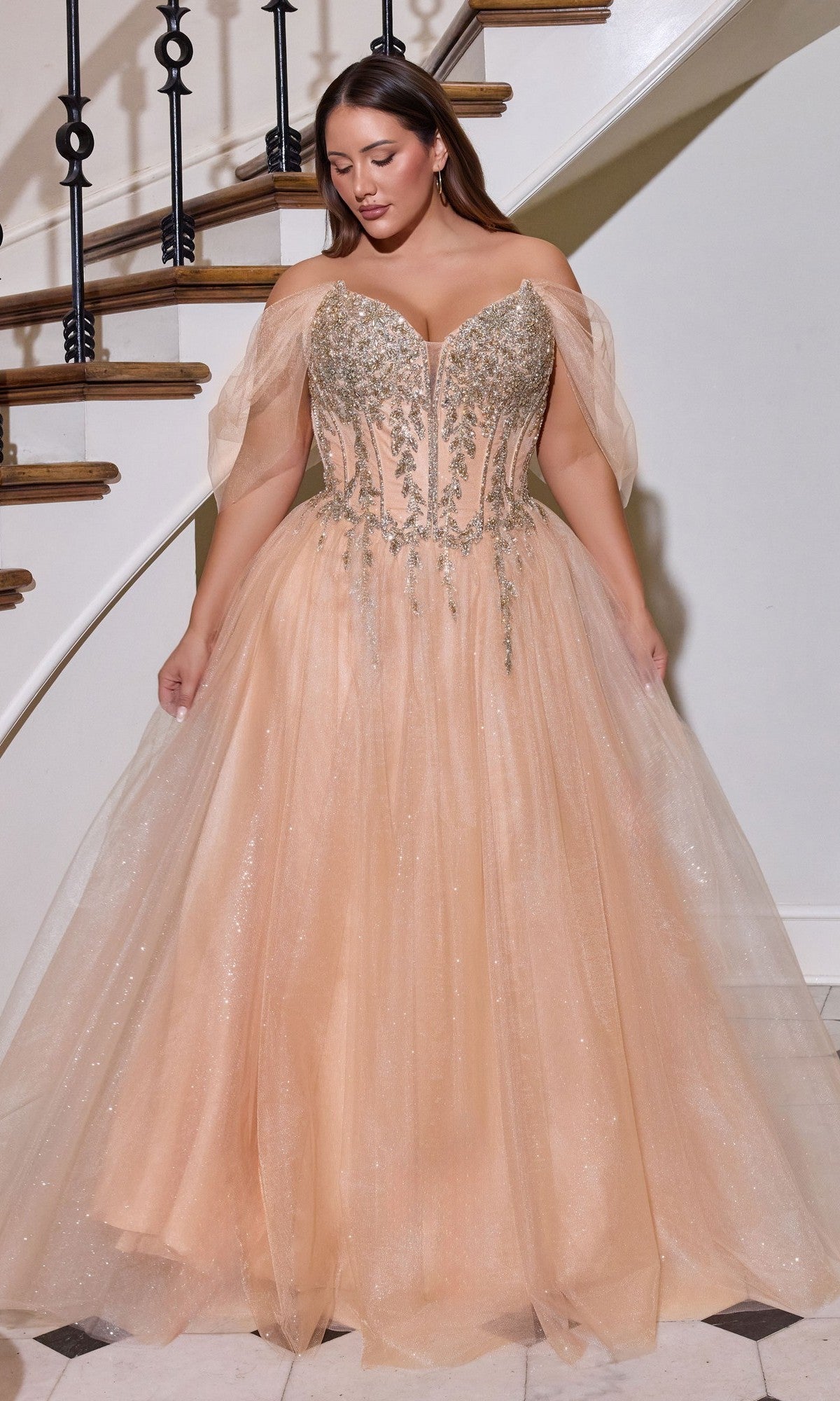 Long Plus-Size Prom Dress cd721c by Ladivine Long Plus-Size Prom Dress cd721c by Ladivine