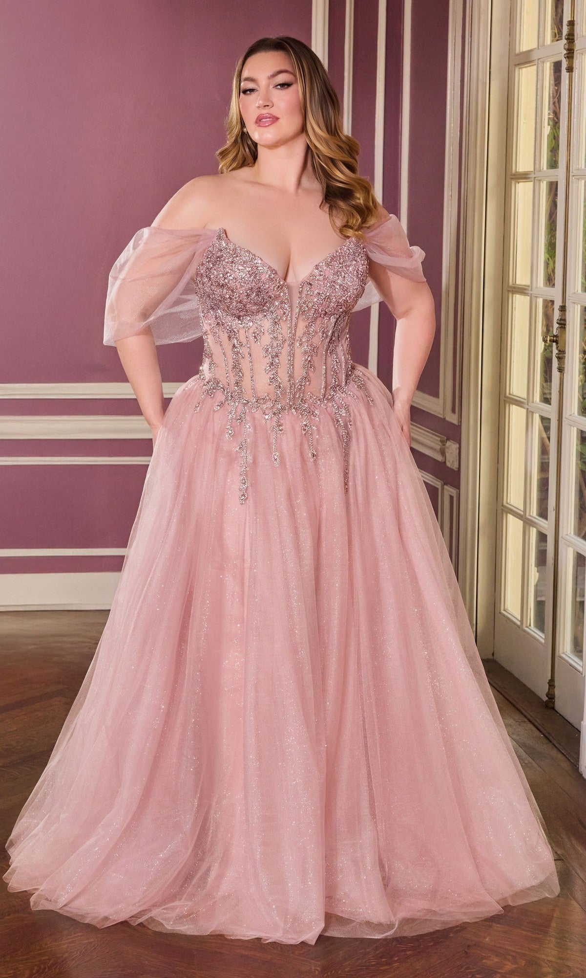 mauve homecoming dresses Long Plus-Size Prom Dress cd721c by Ladivine Eggplant / 18 Size:5X/32W-34W Dream Prom Dress,off Shoulder anchored fit that highlights mkt_collection_mainline