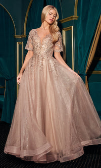 Mocha Ladivine Long Formal Dress cd726