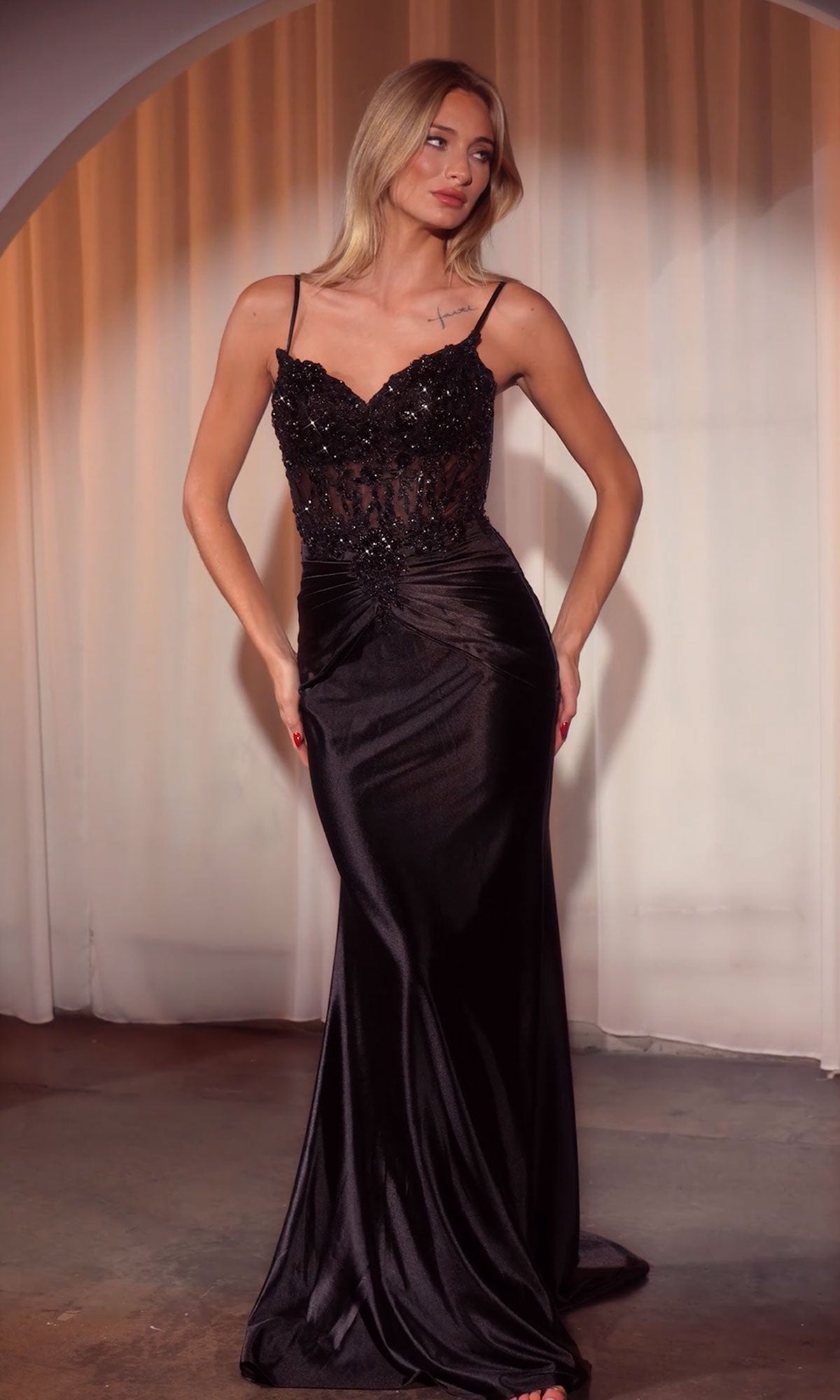 Black Ladivine Long Formal Dress CD776