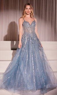 Blue Ladivine Long Formal Dress CD786