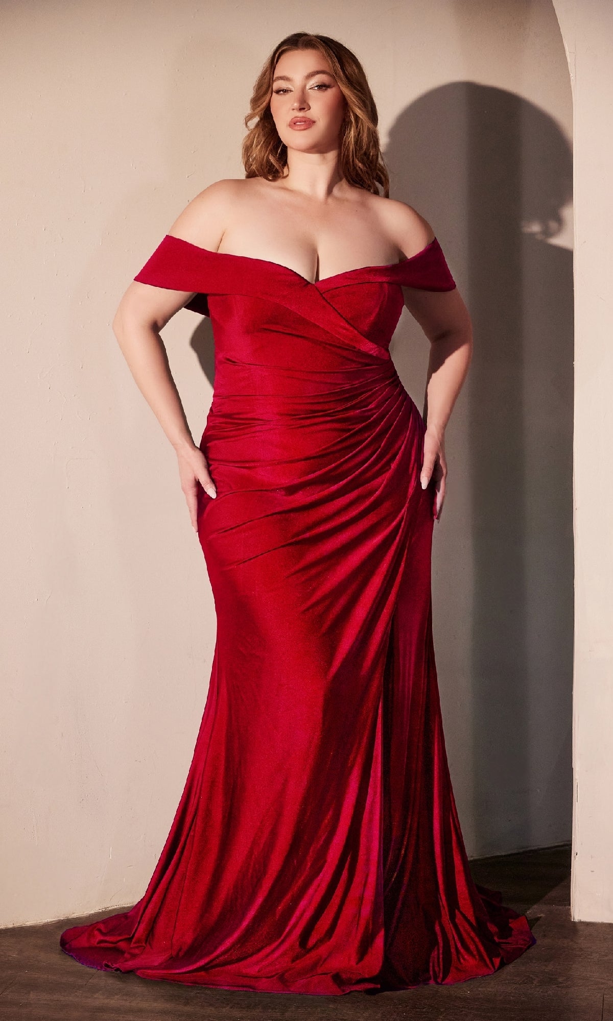 Red Ladivine Long Formal Dress CD790C