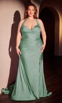 Dark Sage Ladivine Long Formal Dress CD796C