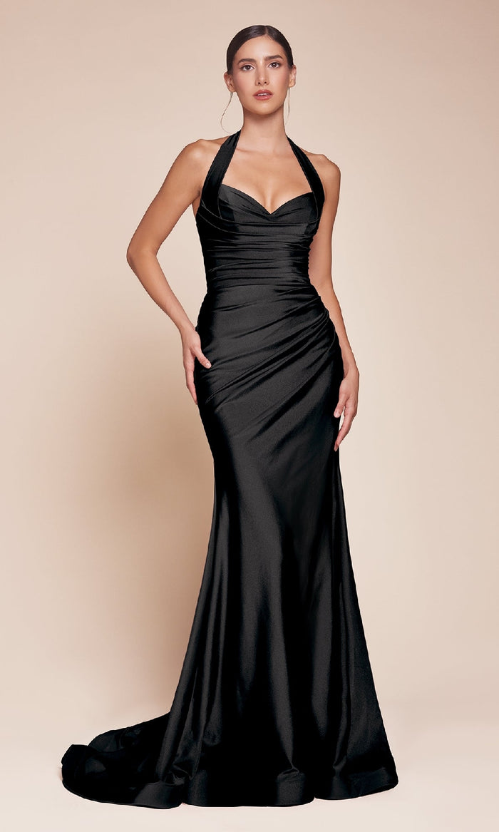 Black Ladivine Long Formal Dress CD796 - Image