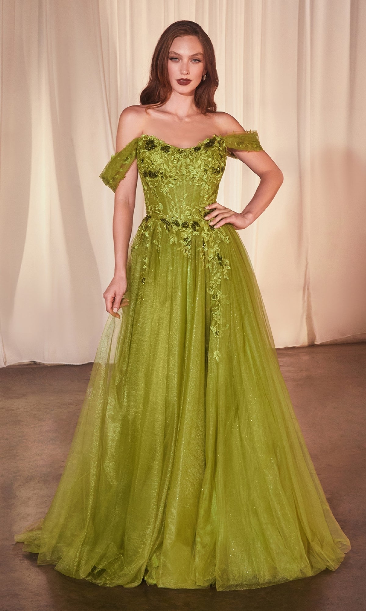 formal dresses derry Long Ruffle Mulberry Prom Dress with Sheer Lace Bodice Mulberry / XSmall