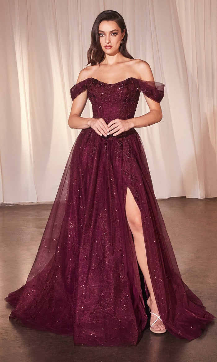 Plum Ladivine Long Formal Dress CD799