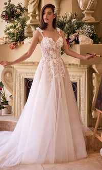 Off White/Nude Ladivine Long Wedding Dress CDS498W