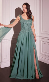 Dark Sage Ladivine Long Formal Dress CDS509
