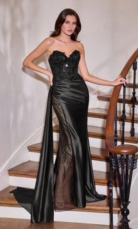 Black Ladivine Long Prom Dress cds565 - Image