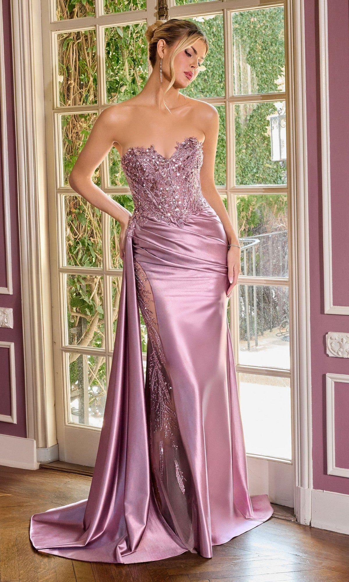 Dusty Lavender Ladivine Long Prom Dress cds565 - Image