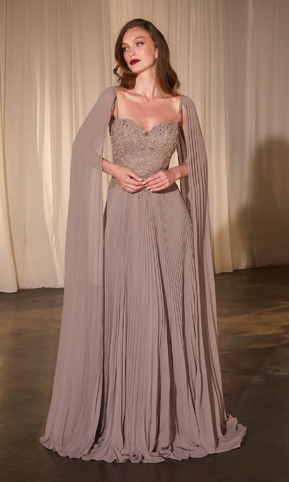 Mocha Ladivine Long Prom Dress CJ937