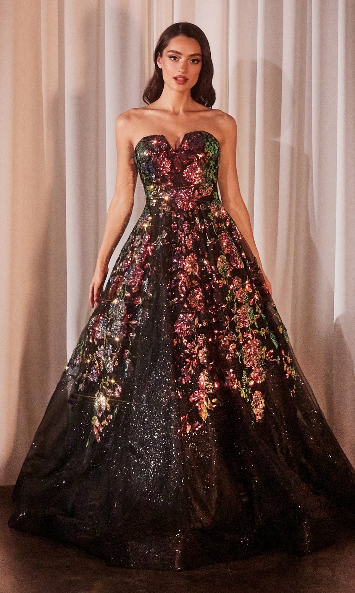 Black Ladivine Long Formal Dress cr380