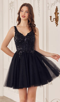 Black Ladivine Short Party Dress cy019 - Image
