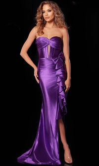 Purple Jovani Long Formal Dress d5318 - Image