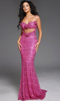 Hot Pink Jovani Long Formal Dress d5403