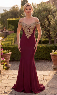 Burgundy Chicas Long Formal Dress DM4011