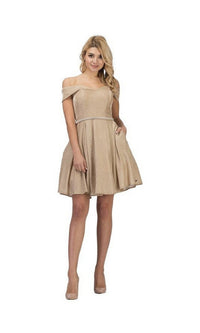 Champagne Gold Chicas Short Party Dress DM4014