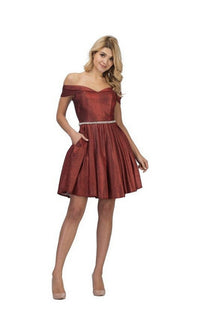 Burgundy Chicas Short Party Dress DM4014