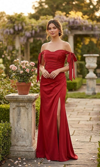 Burgundy Chicas Long Formal Dress DM8010