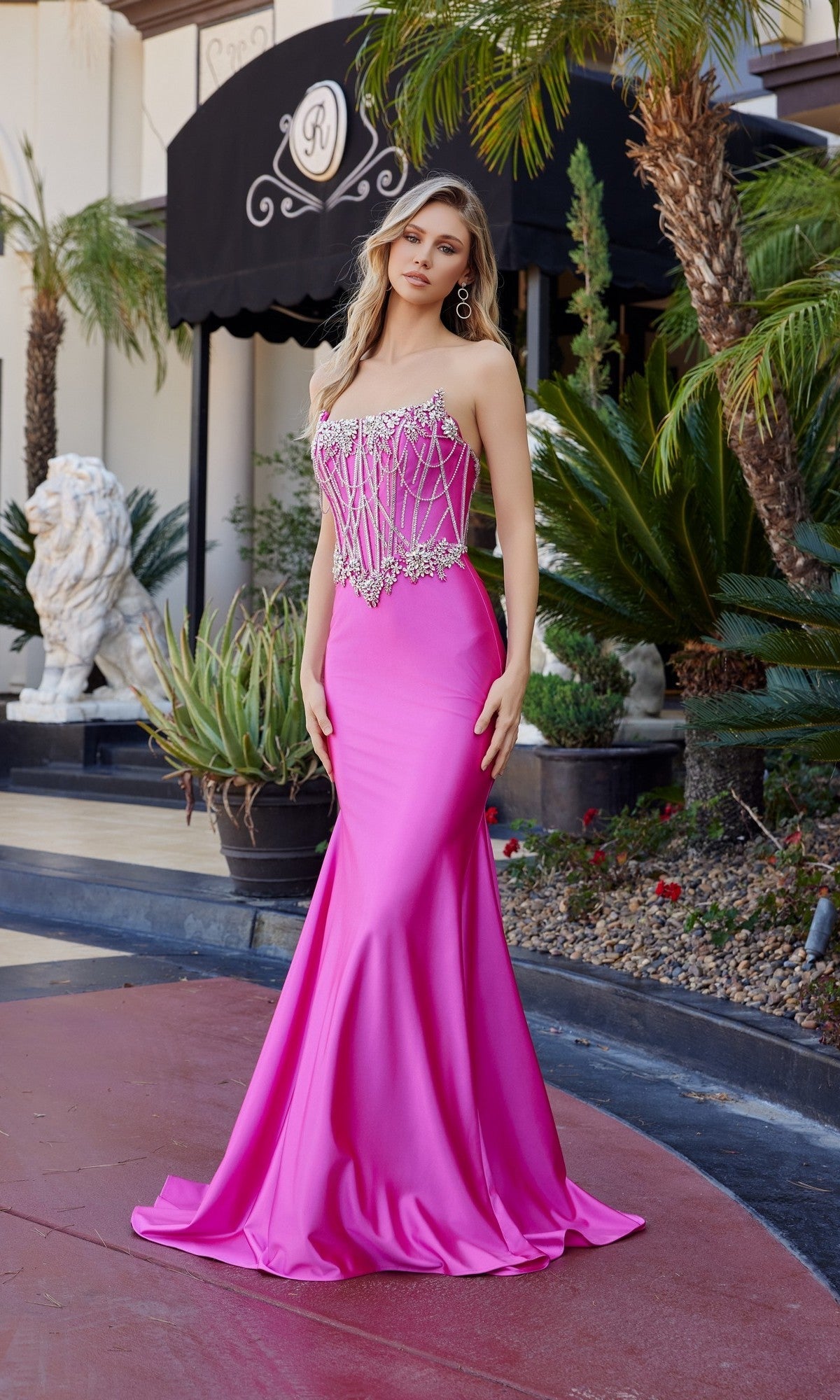 Fuchsia Nox Anabel Long Prom Dress e1901 - Image