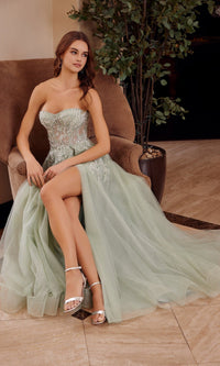 Sage Green Nox Anabel Long Prom Dress G1371