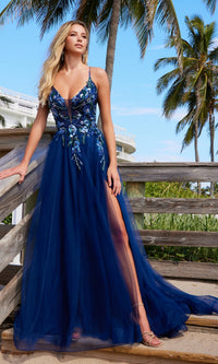 Navy Blue Nox Anabel Long Prom Dress G1649