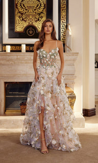 Champagne Nox Anabel Long Prom Dress g1783 - Image