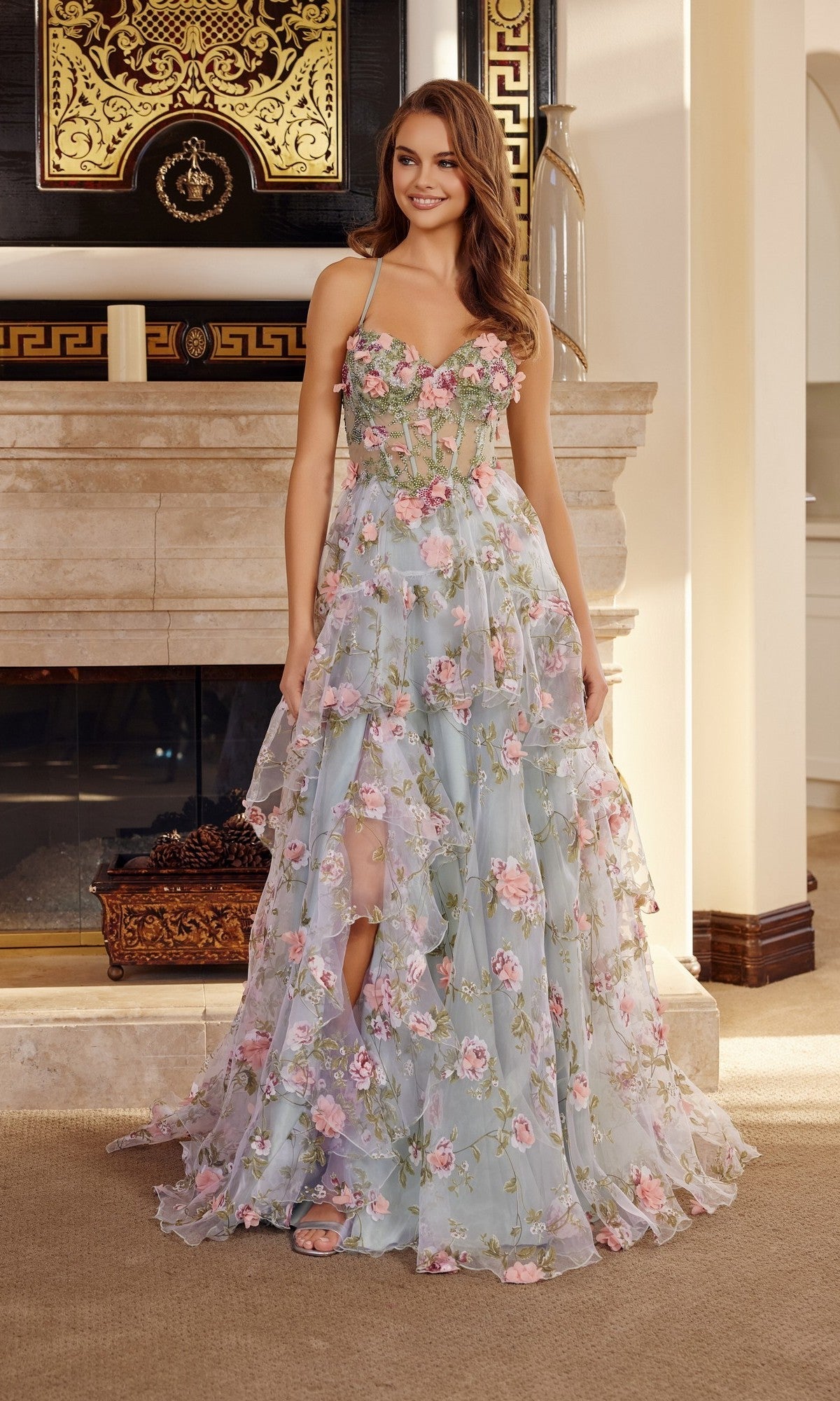 Green Nox Anabel Long Prom Dress g1783 - Image