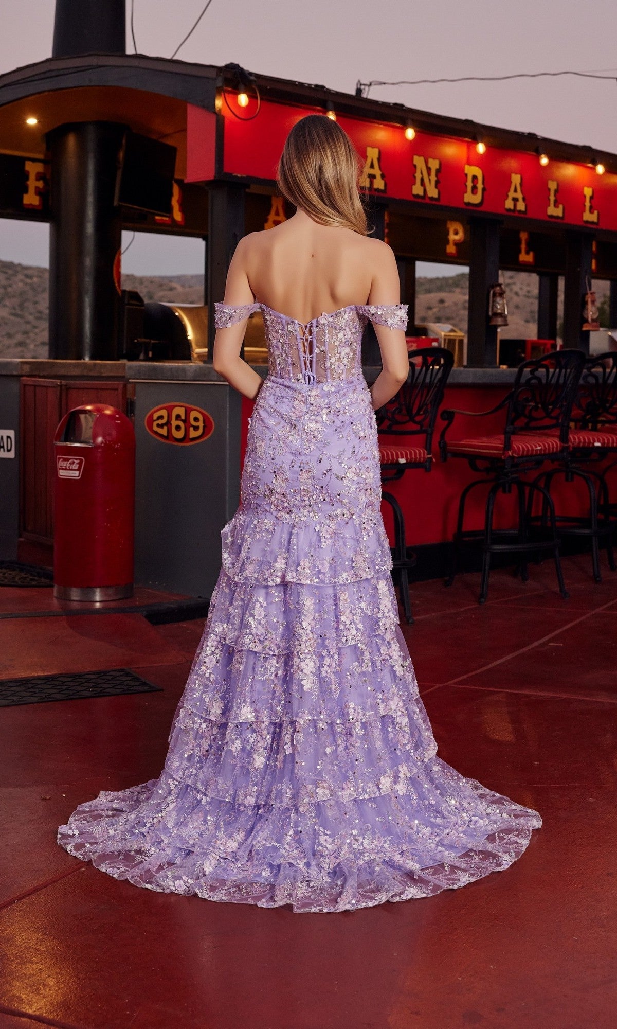 open lace back dress Alyce 61981 Long Prom Dress– PromGirl main image 1