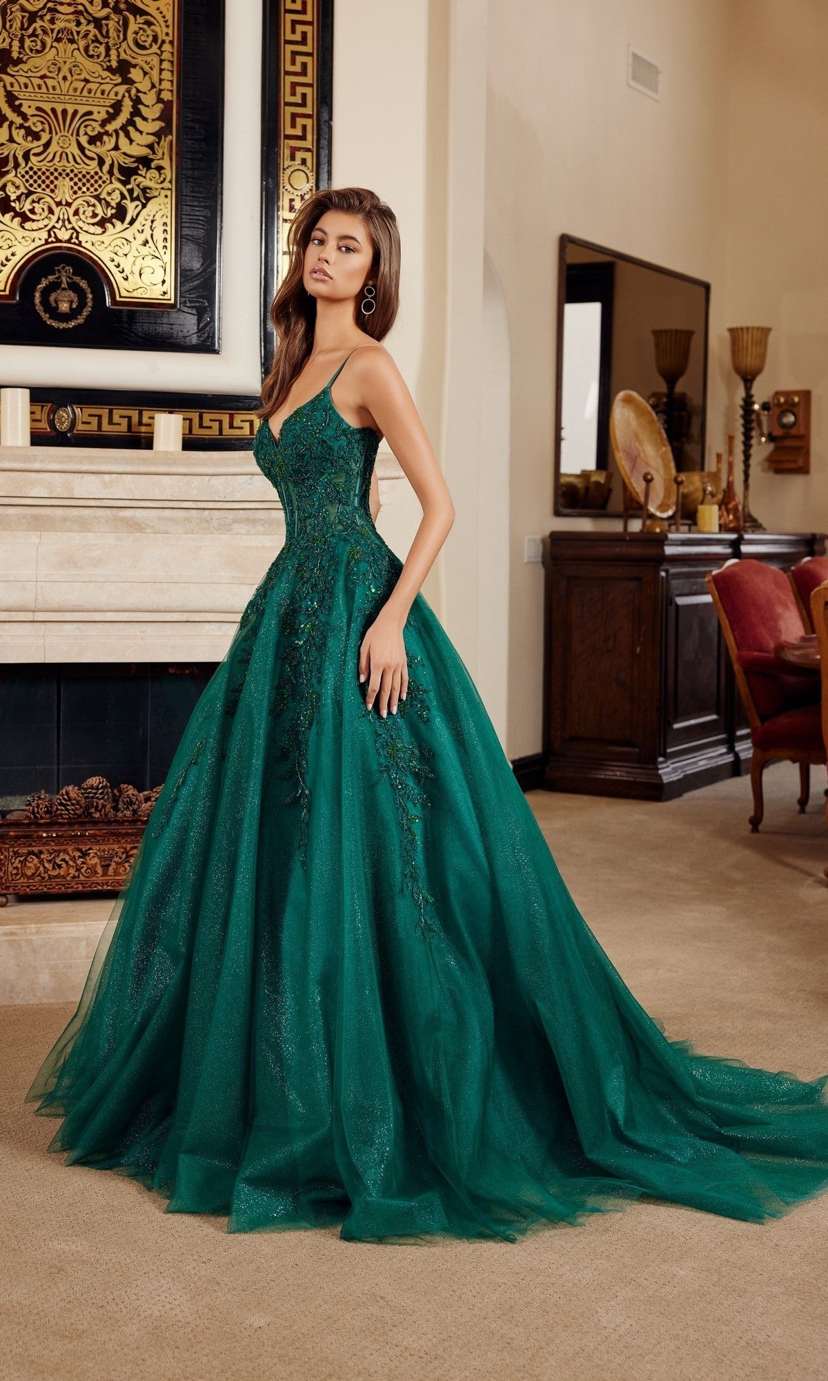 Emerald Nox Anabel Long Prom Dress h1883 - Image