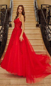 Red Nox Anabel Long Prom Dress h1883 - Image