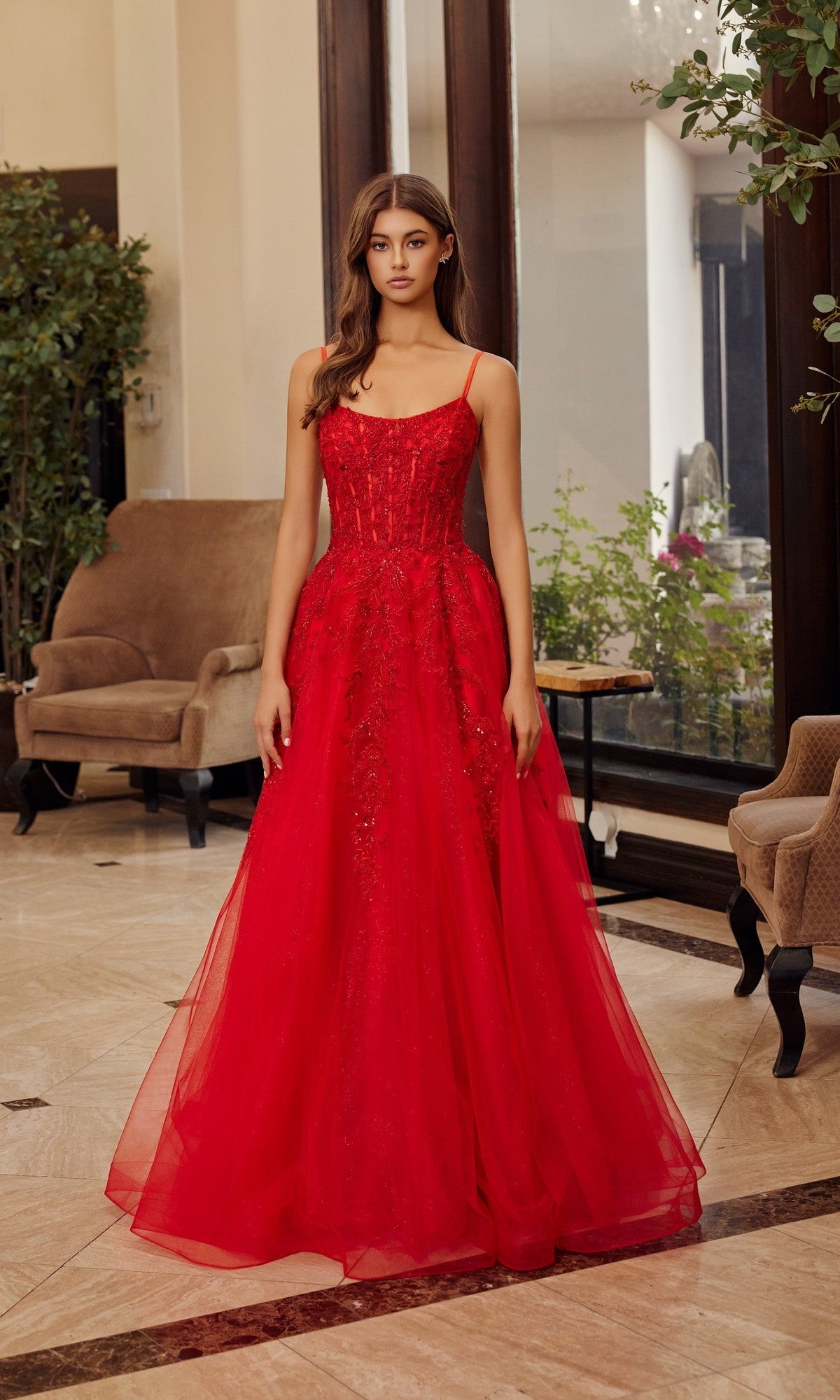 Red Nox Anabel Long Prom Dress h1886 - Image