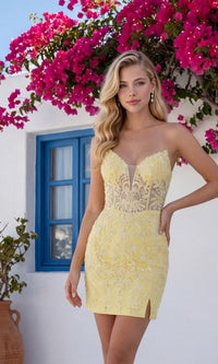 Yellow Nox Anabel Short Homecoming Dress H7029