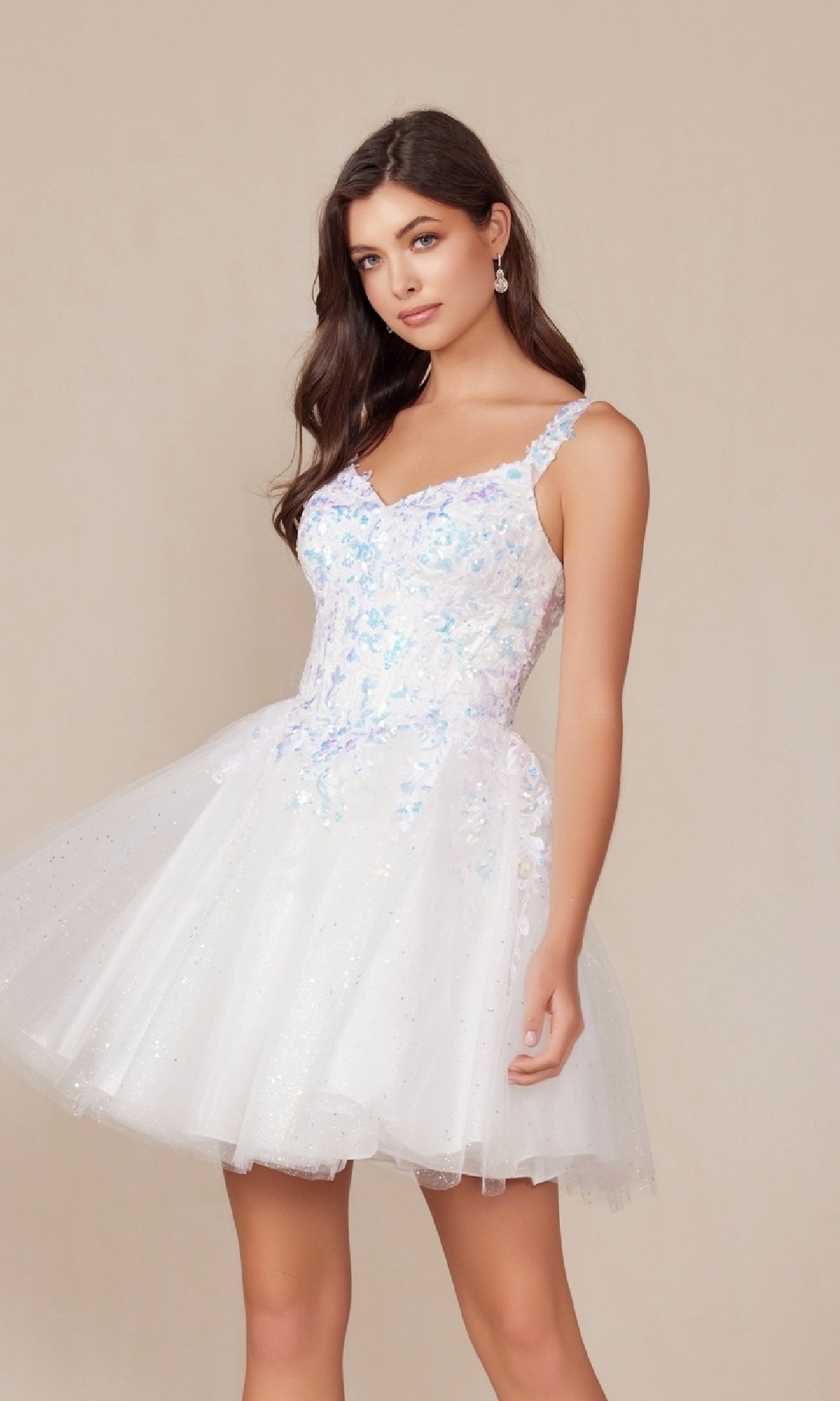 White Nox Anabel Short Party Dress h846w
