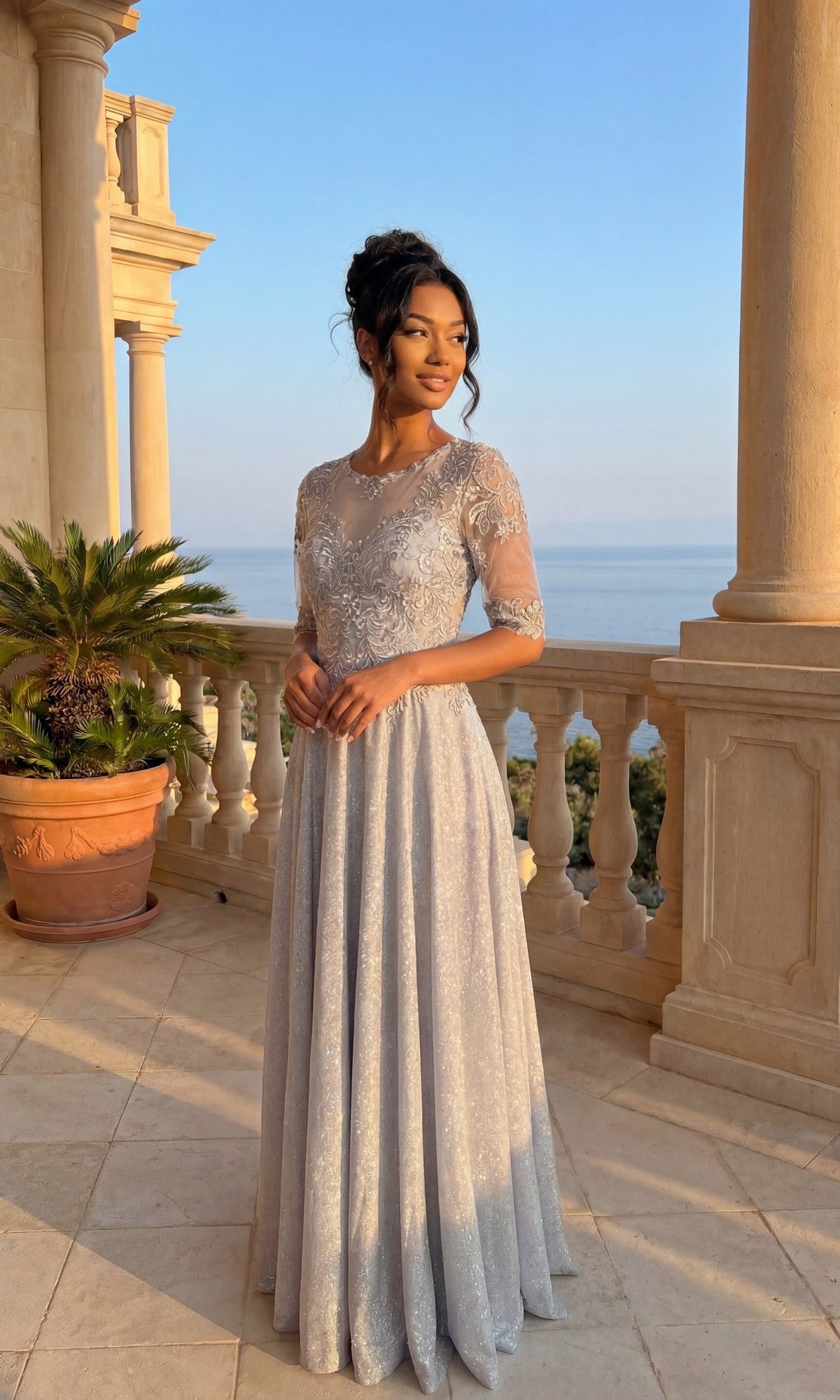 Chicas Long Mother of the Bride Dress J006