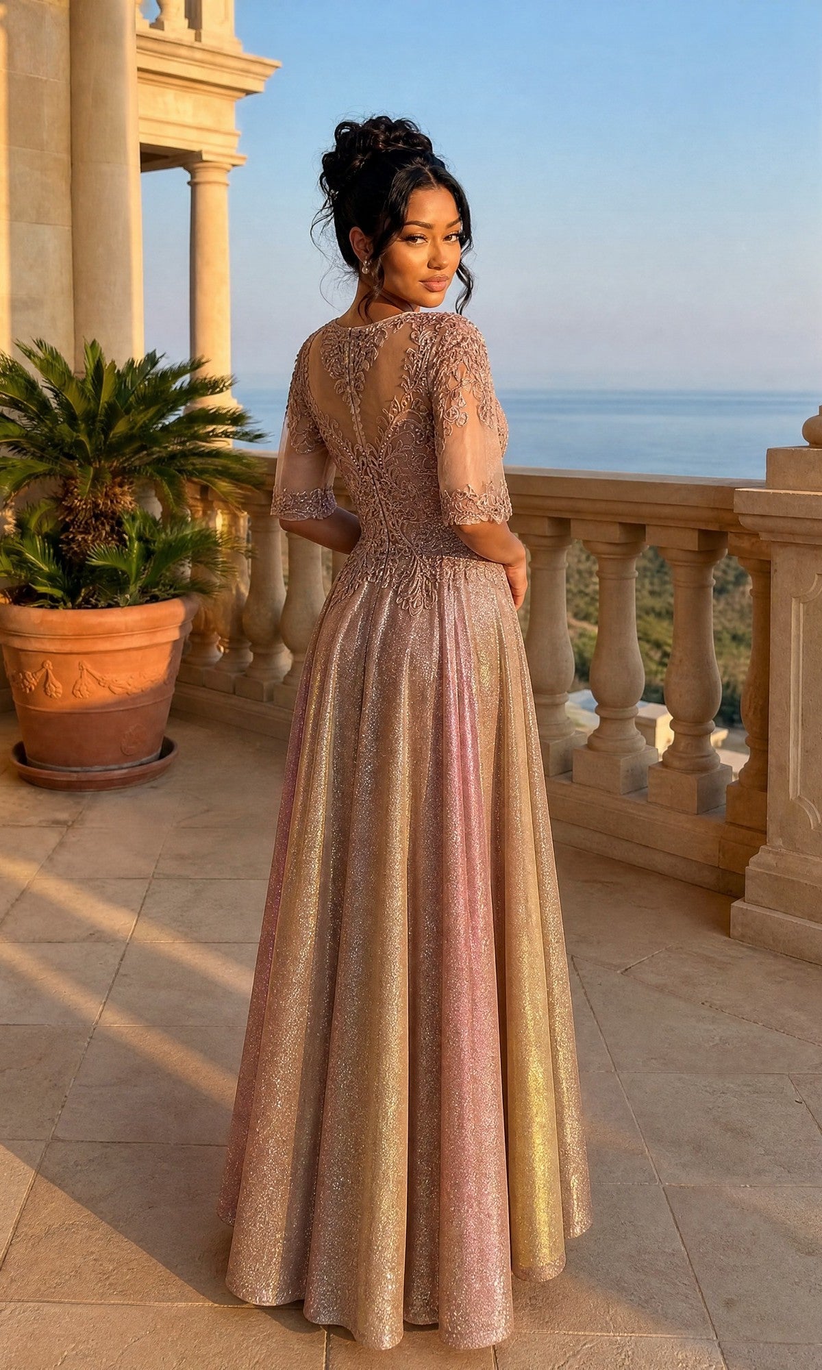 Chicas Long Mother of the Bride Dress J006
